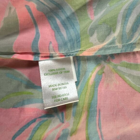 Lilly Pulitzer Tank Top Women XS Pink Green So A Peeling Flutter Racerback Beach - Picture 6 of 10